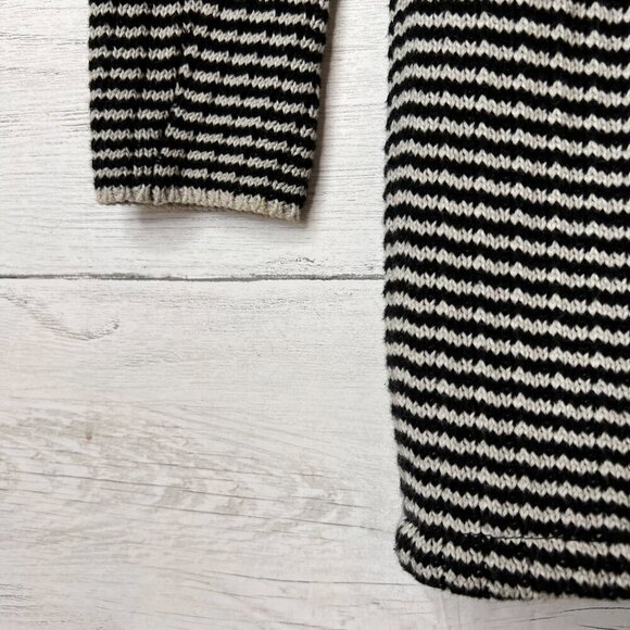 Cabi Sweater Womens Size XXS Black & White Stripe Split Front & Back Turtle Neck - Picture 7 of 16